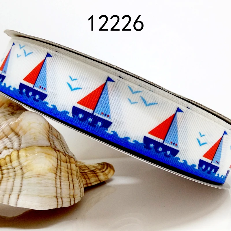 Бесплатная доставка 50 ярдов на размер морские ленты с принтом корсажная лента 10386