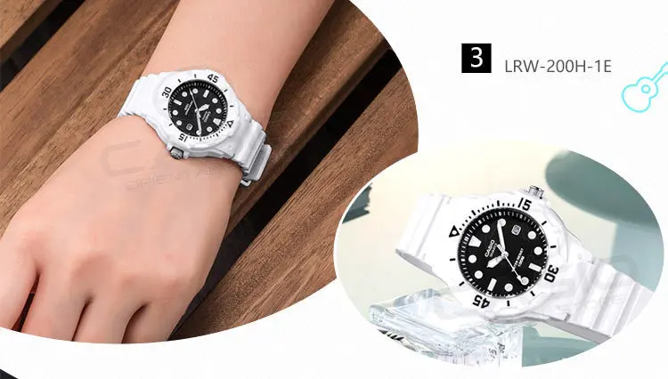 CASIO Часы LRW-200H-4B силиконовый ремешок Спортивная Дата день для женщин влюбленных Пара часы водонепроницаемый подарок relogio feminino настольные часы