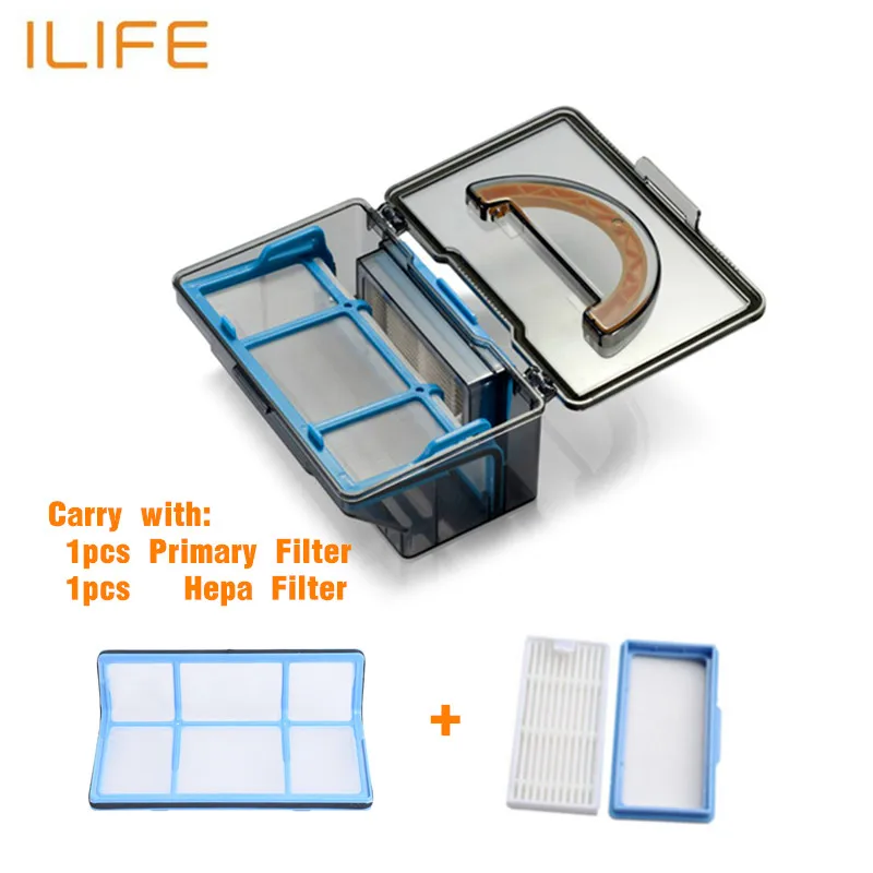 Ящик для пыли для Ilife v5s V3 v5 v5s pro v50 Запчасти для робота-пылесоса аксессуары Hepa FilterX1+ эффективный фильтр x1