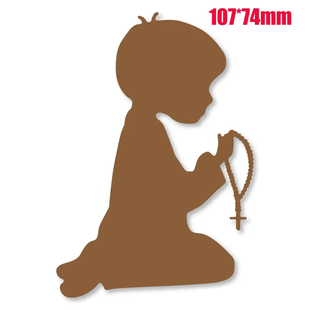 Религиозная молитва мальчик крест элемент металла резки штампы Скрапбукинг для