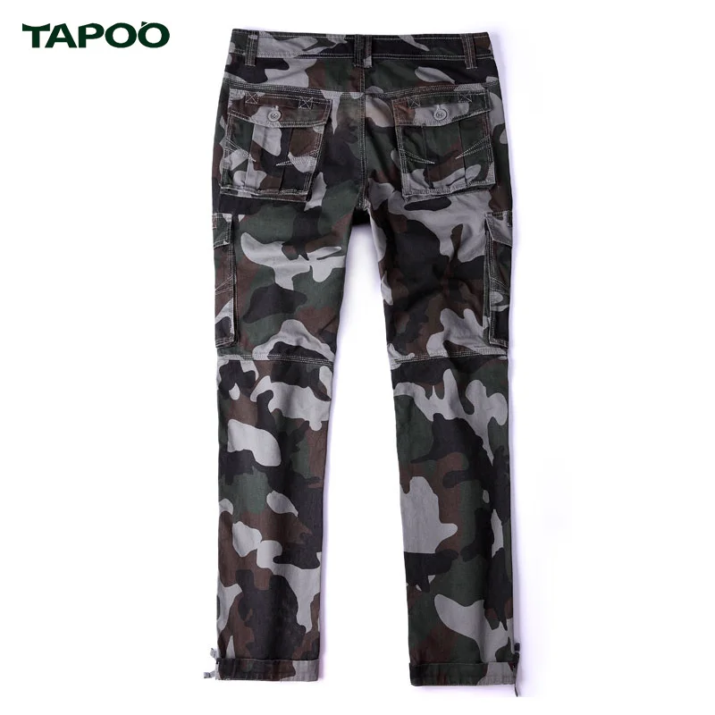 TAPOO Бренд Брюки Мужские Камуфляж Свободные Моды Тонкий Вскользь Простой Army Green