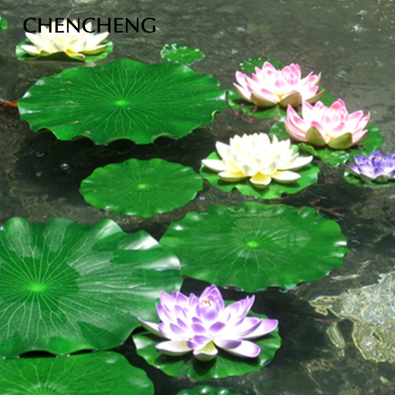 CHENCHENG 1 шт. искусственный Лотос водяная Лилия плавающий цветок Пруд Танк растение орнамент домашний сад украшение пруда
