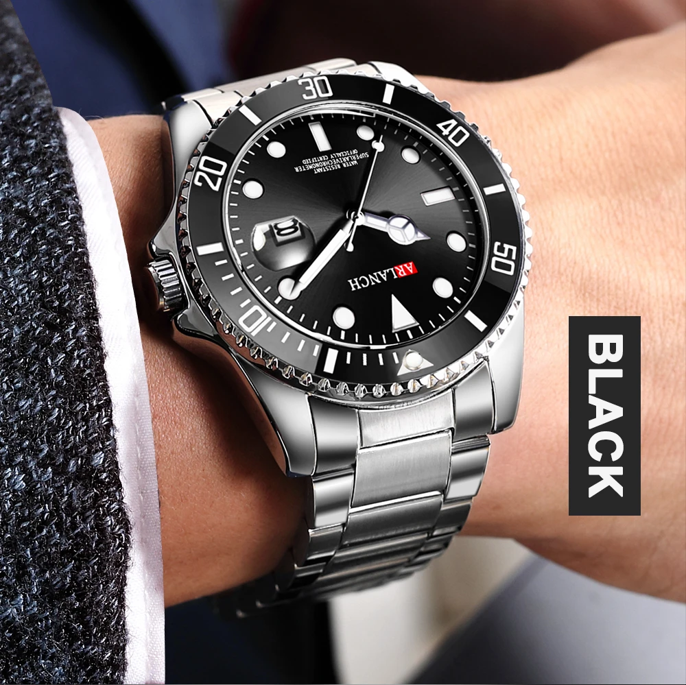 Мужские роскошные часы, брендовые, Rolexable, водонепроницаемые, модные, простые, аналоговые, кварцевые наручные часы, браслет из нержавеющей стали, часы Relogio