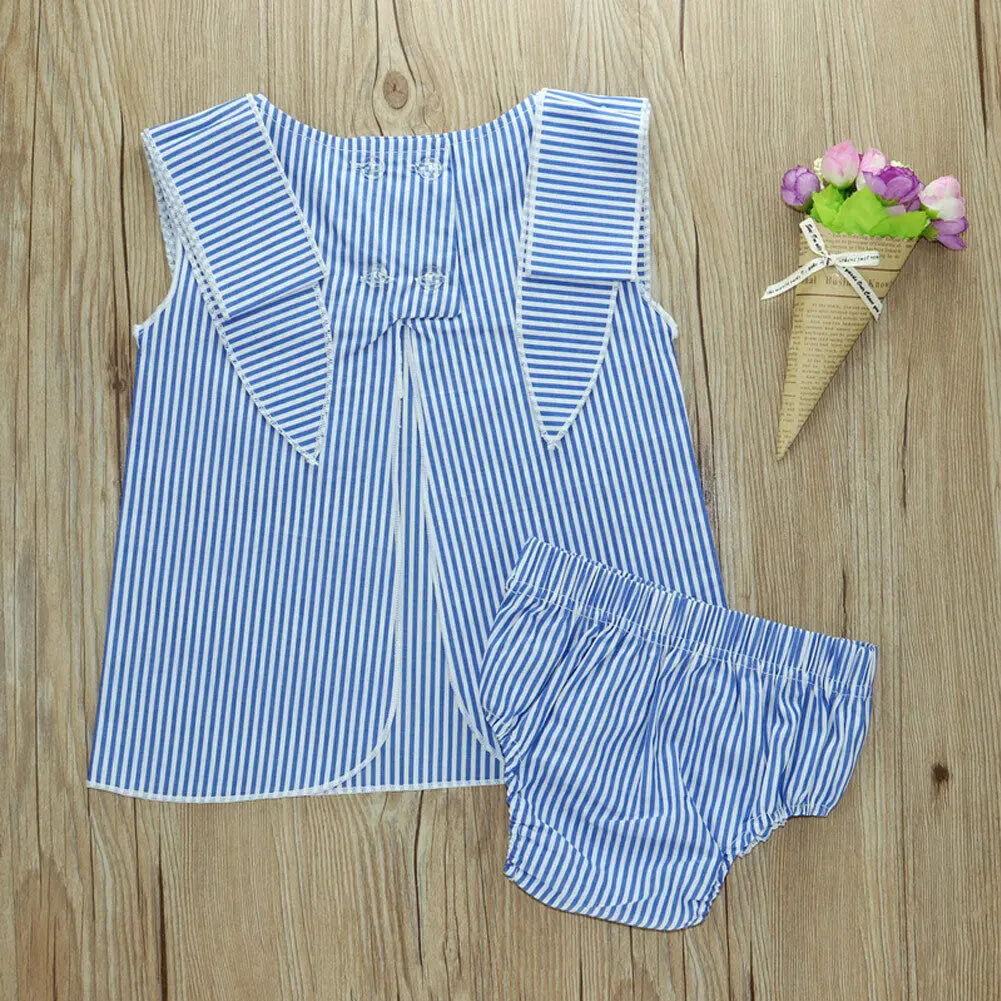 Милый Малыш Девочка новейшая мода 2 шт. одежда Новинка Повседневный Топ без
