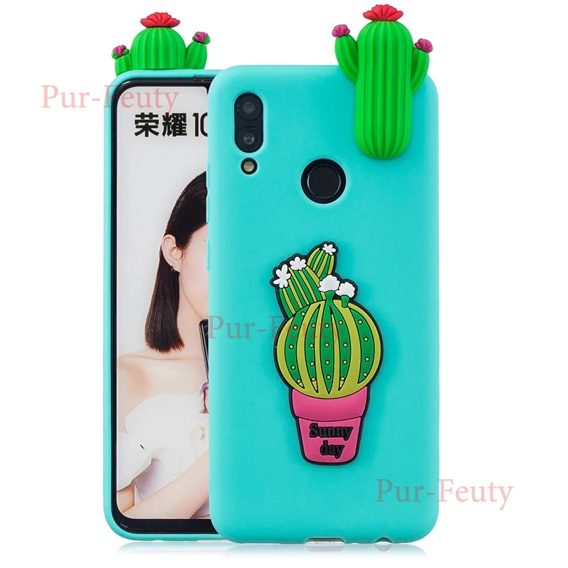 Чехол для huawei P Smart POT LX1 LX1AF LX3 милый 3D мороженое Единорог панда кактус фрукты мягкий Силиконовый ТПУ для Honor 10 Lite