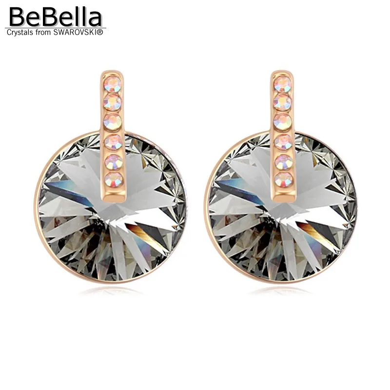 BeBella модные круглые серьги гвоздики с кристаллами Сваровски оригинальные