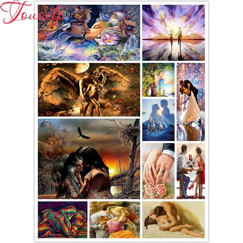 

TOUOILP 5D Diamond Painting Couple Scenery Square/Round 5D Diamond embroidery Cross stitch Diamond Wall Painting Holiday gift