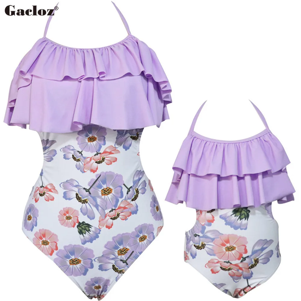 Семейные купальники для мамы и дочки танкини женские maillot de bain enfant fille badpak | Мать