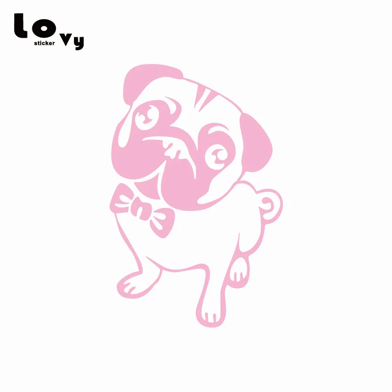 Lovely Pug Dog Vinyl Car Sticker Cartoon Animal Decal for Window Door Body Decoration CA0290 | Автомобили и мотоциклы