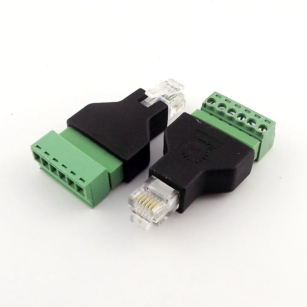 10 шт. Ethernet RJ12 6P6C штекер винтовой терминал 6 контактов стандартный разъем