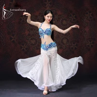 2017 new belly dance costume set belly dancing costumes belly dance top with mesh skirt