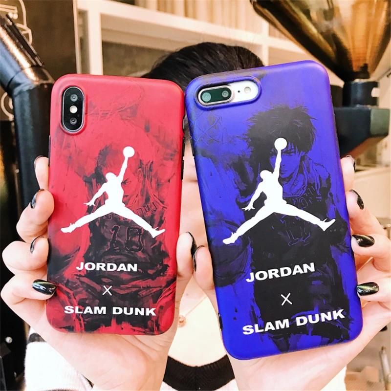 WULAWUKU модные новые Jordan X Slamdunk Мягкие Tpu IMD чехол для iphone 8 плюс 7 6 6s сзади чехлы Чехол