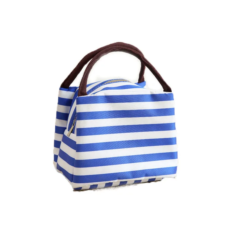 Цветная полосатая сумка холодильник для ланча охлаждаемая льда Портативная