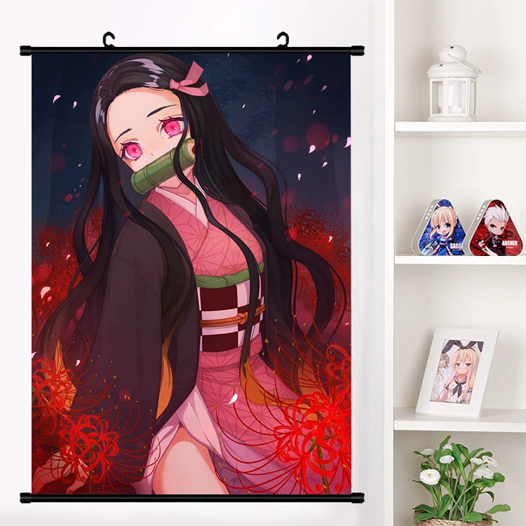 Аниме демон убийца: Kimetsu no Yaiba Kamado Tanjirou Kamado Nezuko настенный свиток плакат Настенные подвесные плакаты домашний декор