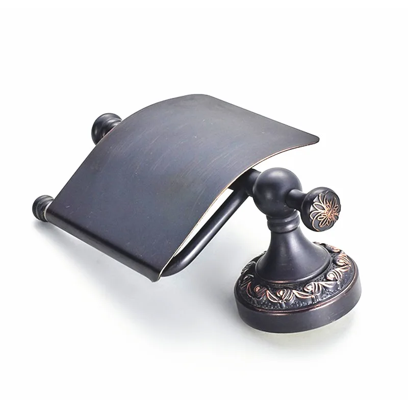 

Free shipping Copper European bathroom accessories black bronze toilet paper roll holder with cover