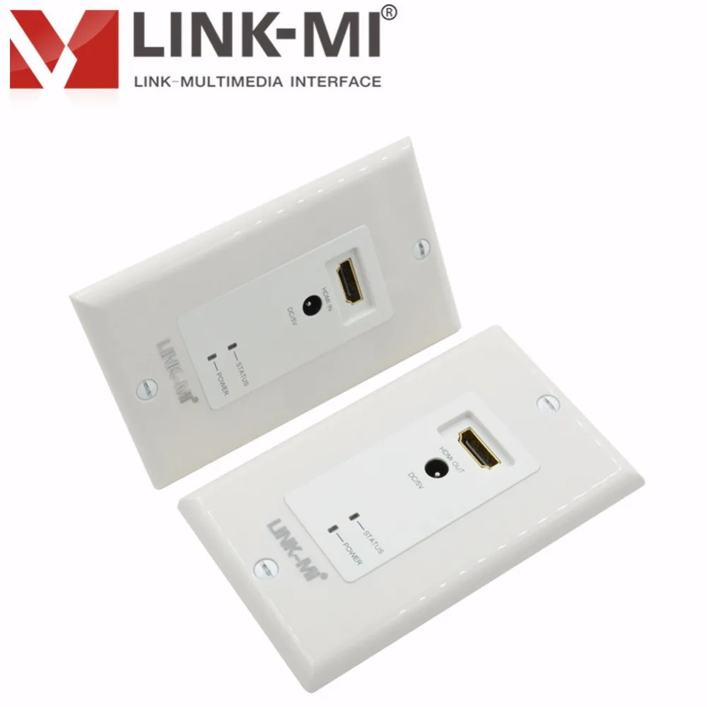 LINK MI hdmi стены плиты Extender за двойной через Cat5e/6 кабель передатчик и приемник видео