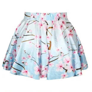 Free shipping price discount wholesale woman plum flower pattern digital printing skirt 2015 new women fashion design skirts | Женская