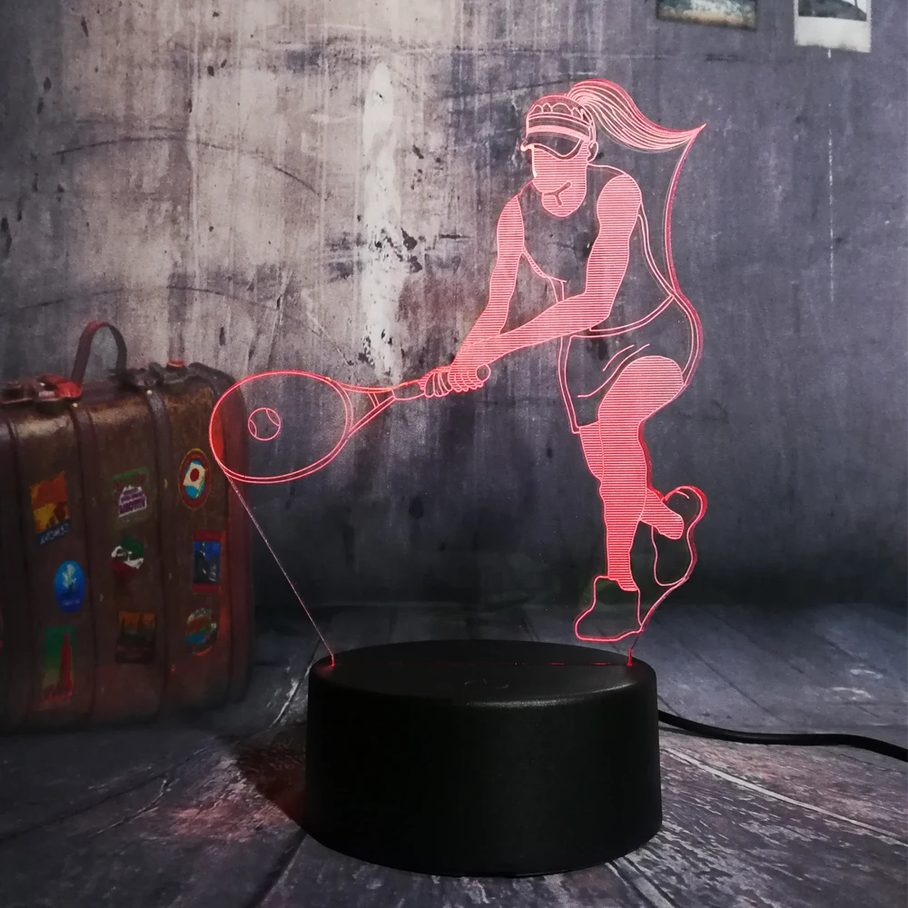 Новинка Роскошная спортивные игры в теннис 3D светодиодный Ночной светильник 7