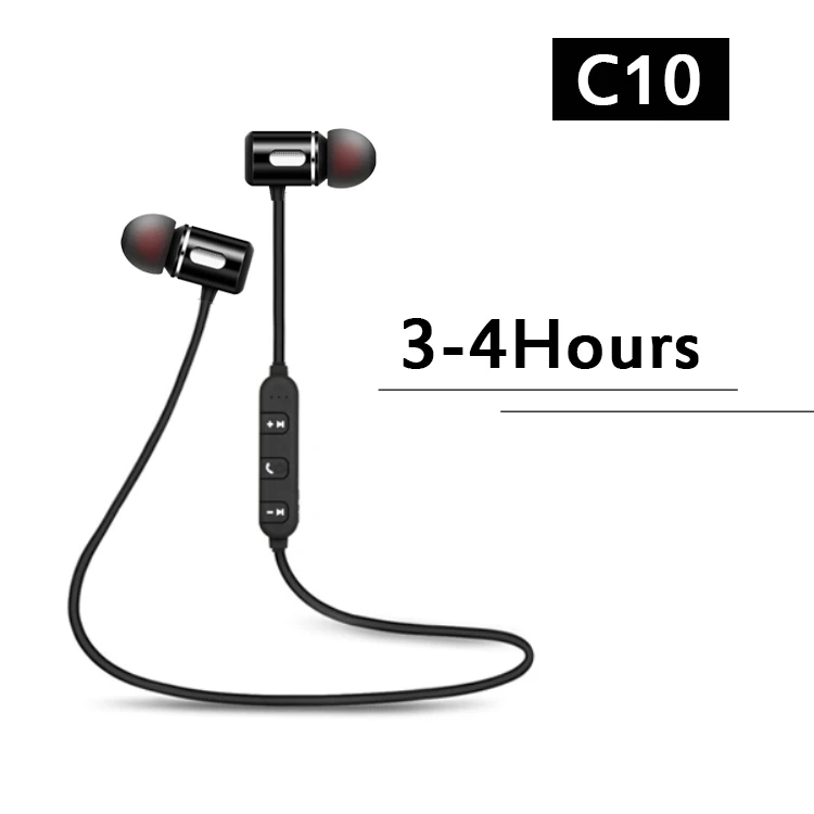 Black C10 CBAOOO BC10 Bluetooth наушники, Спортивные Беспроводные наушники, стерео бас гарнитура, гарнитура с микрофоном для телефонов xiaomi iphone - Цвет: Black C10