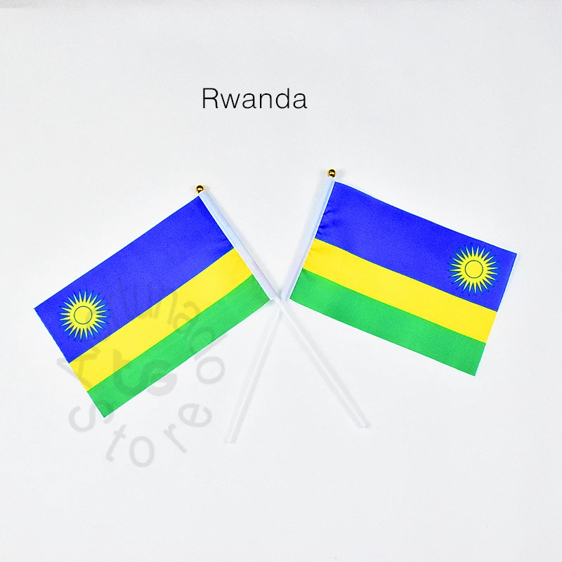 Rwanda 14*21 см флаг баннер ручной развевающийся Национальный для домашнего декора