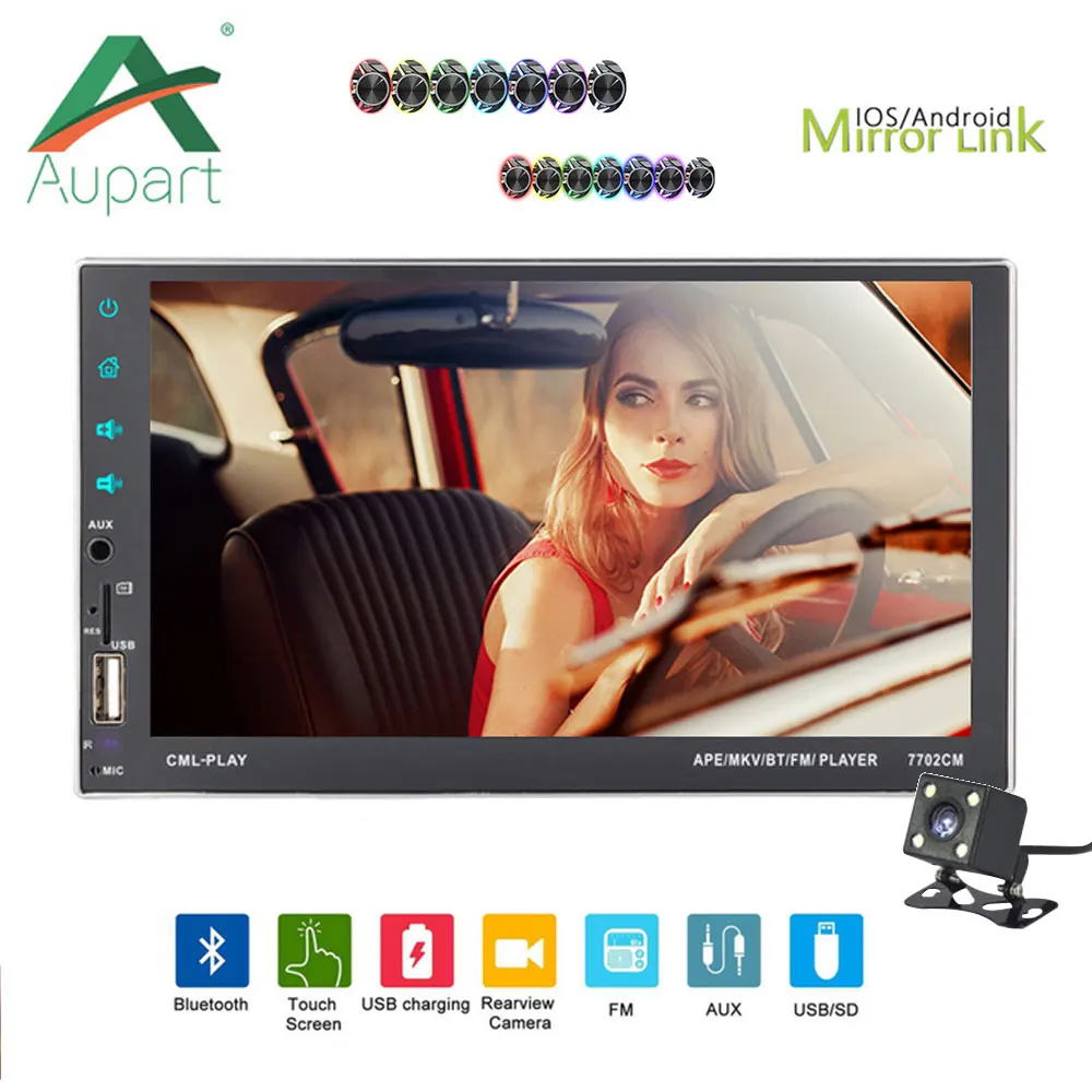 Автомобильный Радио 2 Din 7 &quotсенсорный экран Авторадио Bluetooth Зеркало Ссылка