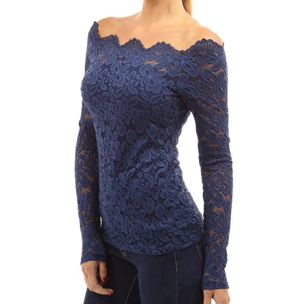 Женская сексуальная тонкая кружевная блузка с цветочной вышивкой винтажная
