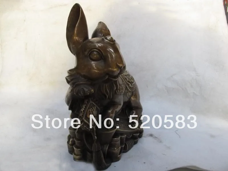 Classical Copper Feng Shui Lucky Money wealth blessing lovely hare rabbit Statue fast | Дом и сад