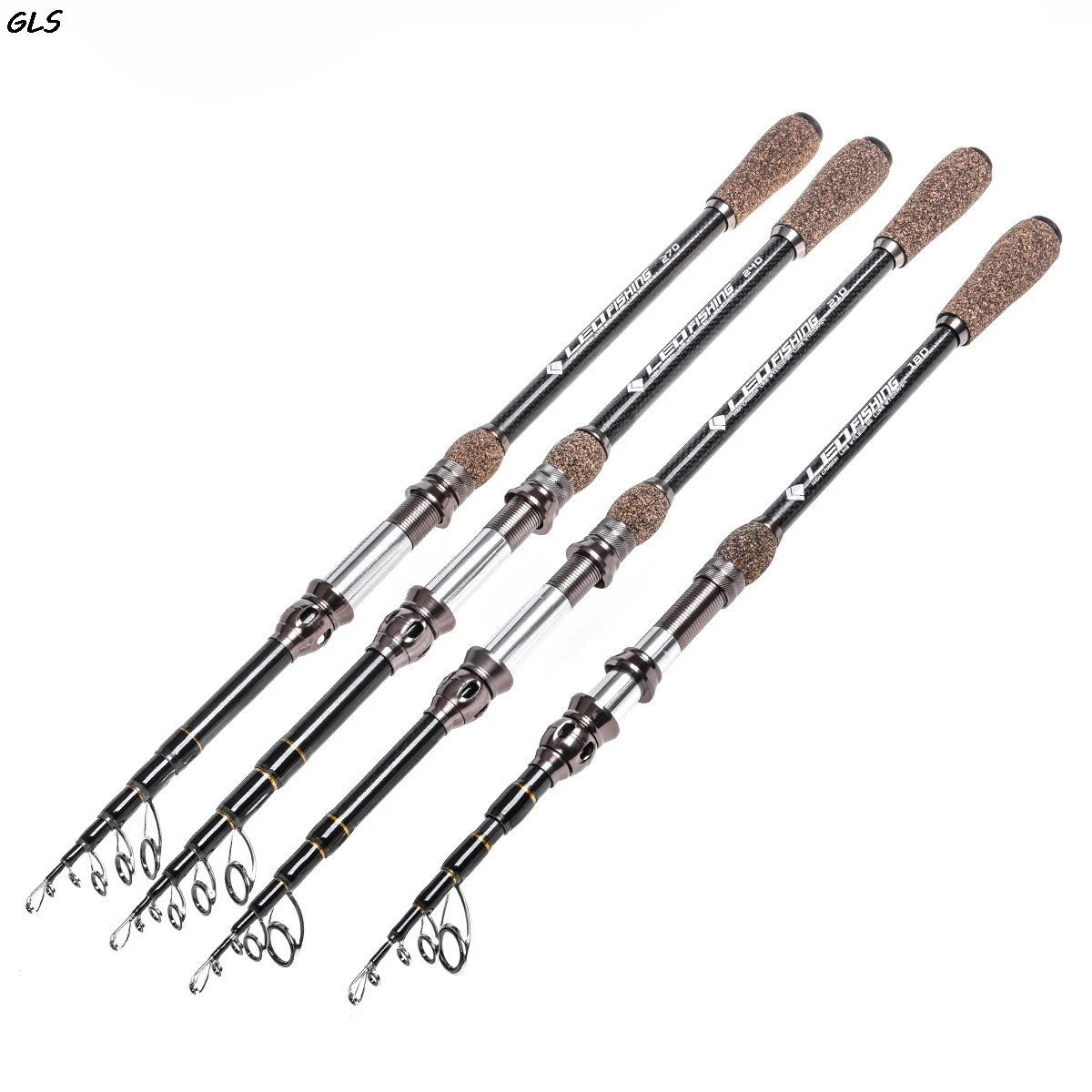 1.8m 2.1m 2.4m 2.7m Carbon Telescopic Spinning Fishing Rod Travel Tackle | Rods