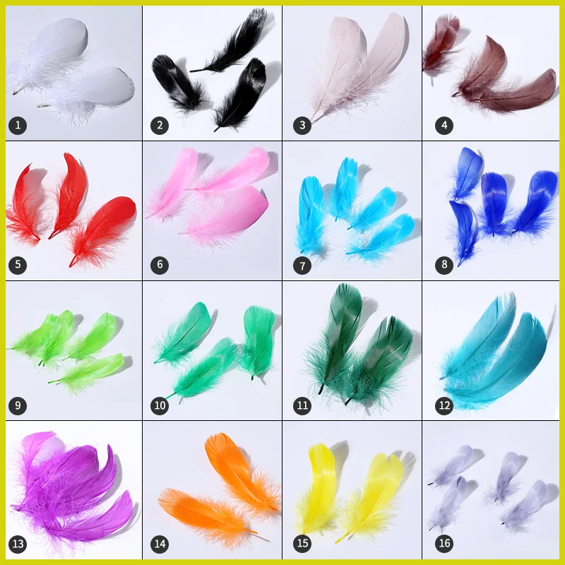 100PCS 18 Colors Dyed Natural Goose Feather Rainbow Balloon Fill Wedding Dress DIY Decorative Accessories 6-12cm | Дом и сад
