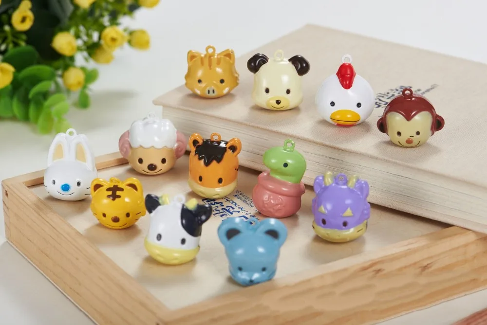 30 шт kawaii мини животные Смешанная медный колокольчик очаровательный сотовый телефон ремешки гаджет брелок для телефона Декор Подвеска
