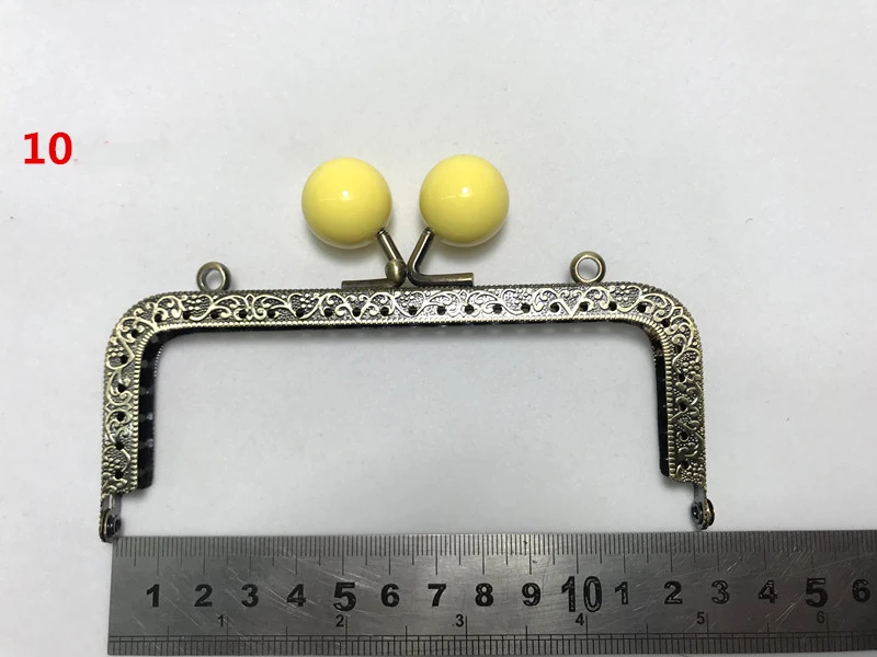12 см красочные конфеты мяч поцелуй Пряжка рифленая кромка для женщин DIY металлическая застежка маленький мешок для монет кошелек рамка 10 шт./партия