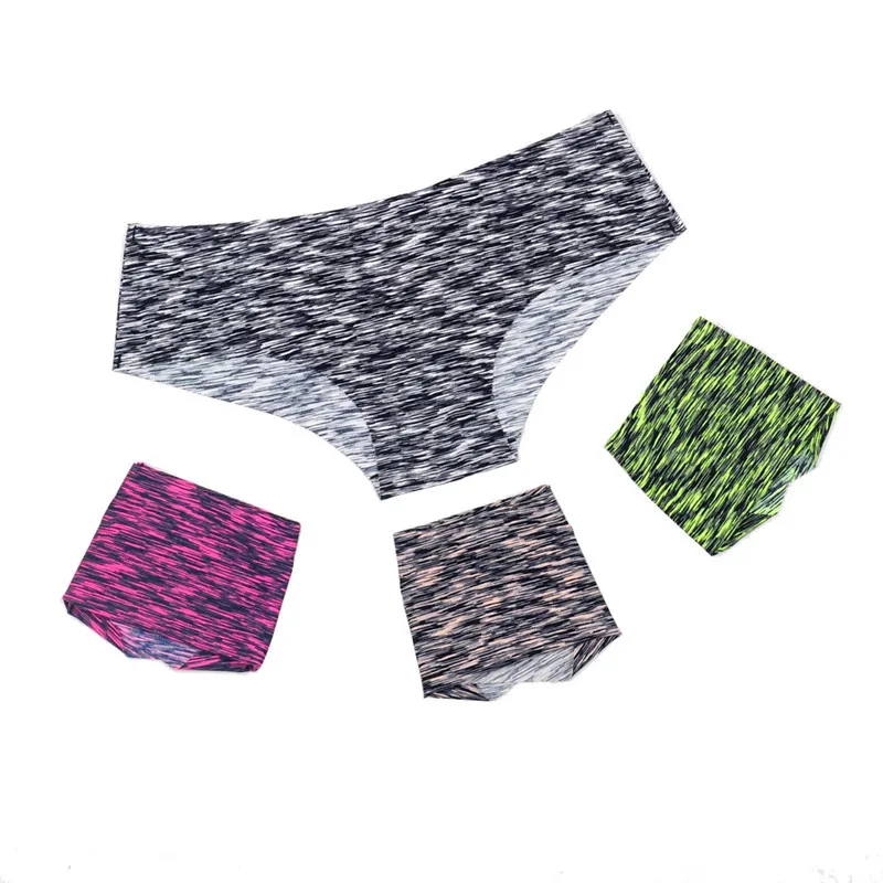 Женские сексуальные бесшовные трусики цветное полосатое бикини нижнее белье для