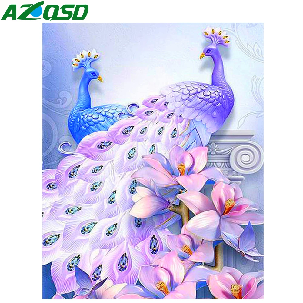 AZQSD DIY Алмазная вышивка павлин животные картина крестиком картины Стразы мозаика