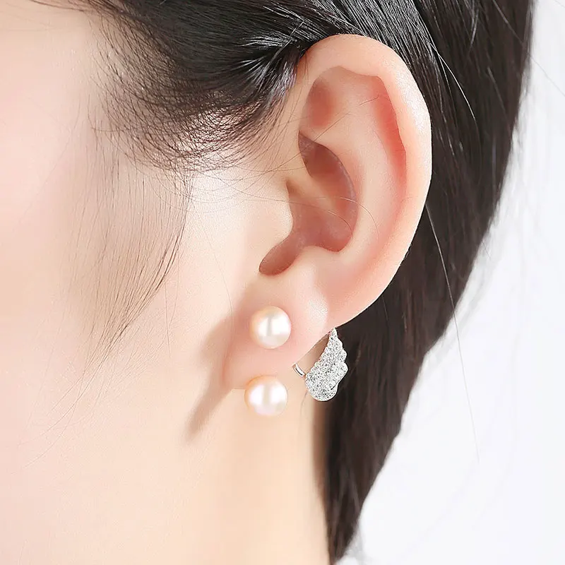 Ангел AAA + качество кристалл крыло изделия двойной пресноводный жемчуг Бусины и