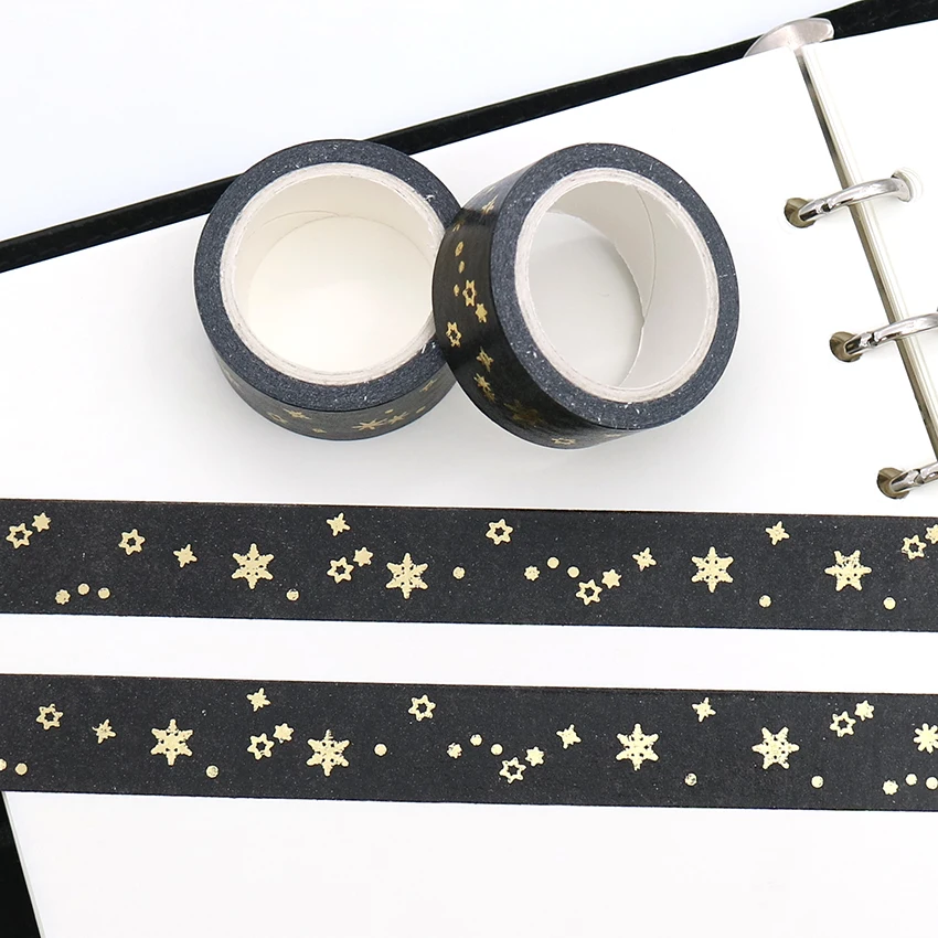 1 шт. лента из золотой фольги со звездами снежинками Васи японские канцелярские