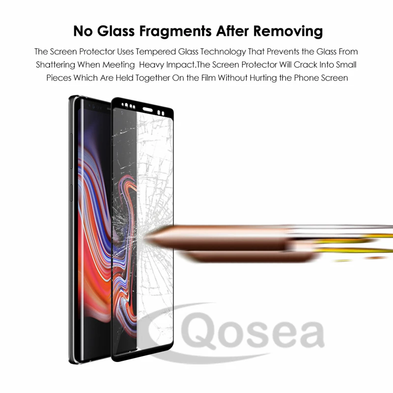 Для samsung Galaxy Note 9 S9 закаленное Стекло с уровнем твердости H гальваническим 4D