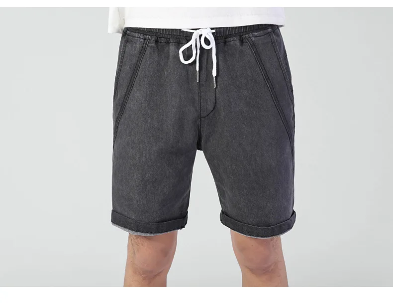 Summer thin Elastic Waist band Denim Shorts Mens Loose Plus Size Big 4XL 5XL 6XL Large Size Shorts Casual Fat Male Jeans Bermuda