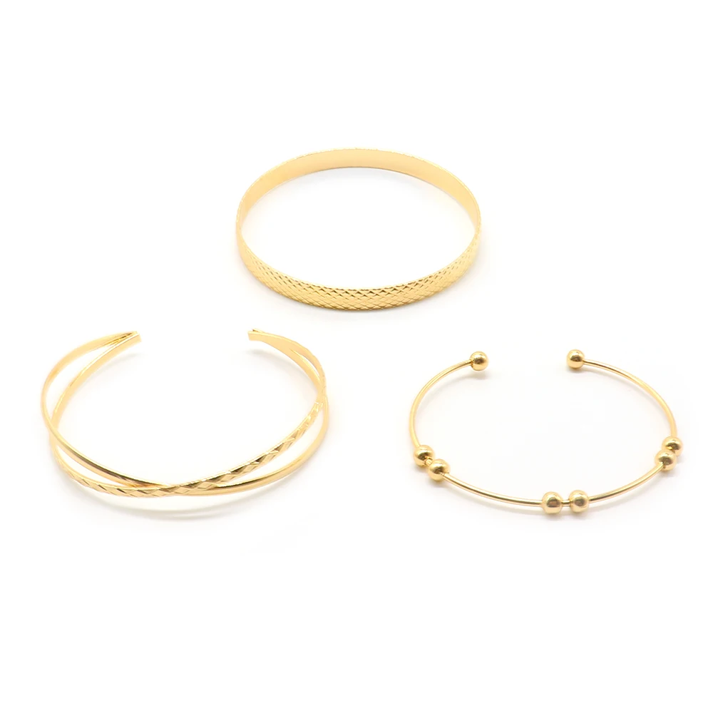 Комплект женских браслетов в стиле панк прямоугольные и квадратные открытые