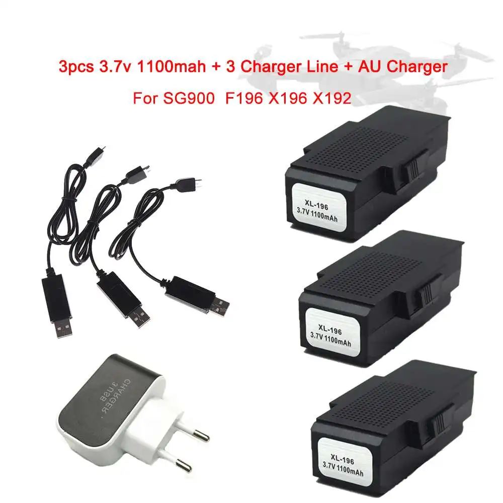 3X3.7v 1100mah 3C AU SG900-S SG900 X196 F196 3,7 в 7,4 в 1100 мАч 2200 мАч Лев зарядное устройство для SG900S SG900 X912 батарея запасные части Аксессуары - Цвет: 3X3.7v 1100mah 3C AU