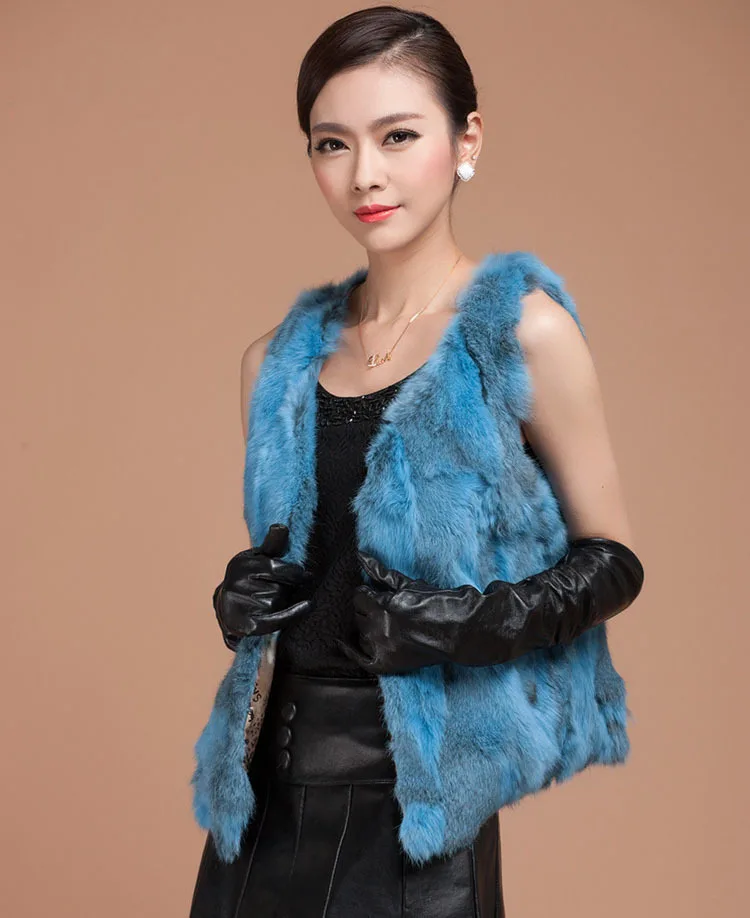 Новинка 2018 жилет из натурального кроличьего меха женская короткая куртка зимний