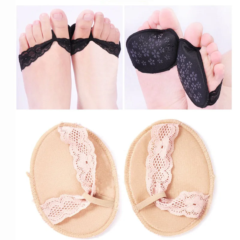 3 пары стильная невидимая кружевная губка Абсорбирующая стелька передняя часть