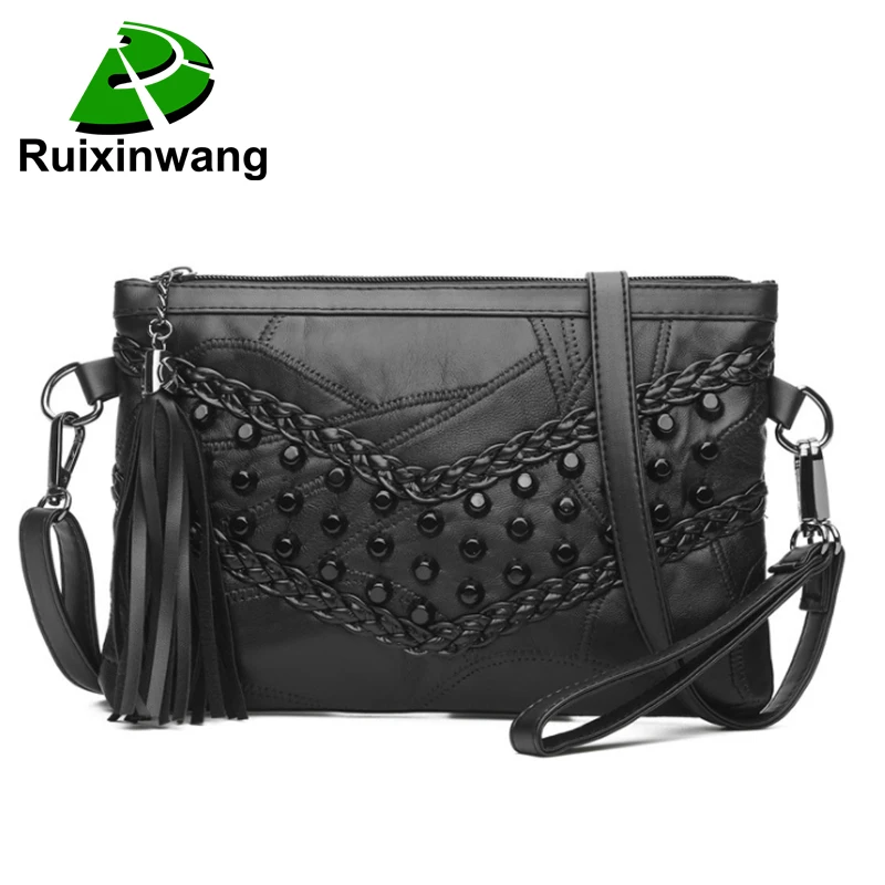 Ruixinwang 2018 Новый Ретро Для женщин сумки кисточкой Конверт Сумка Брендовая