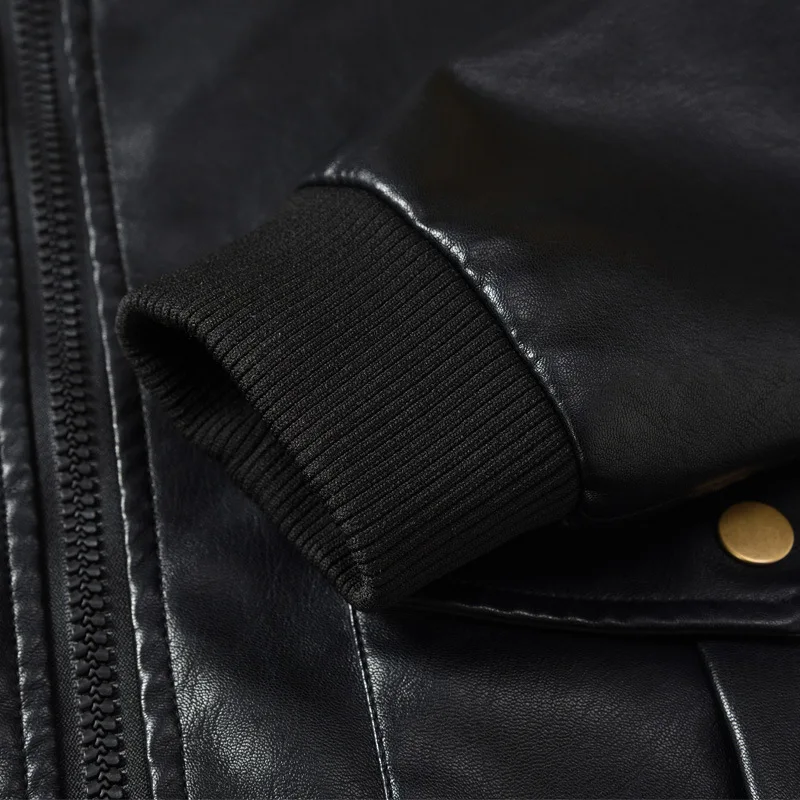 Мужские кожаные куртки пилот в стиле милитари зимняя куртка из искусственной