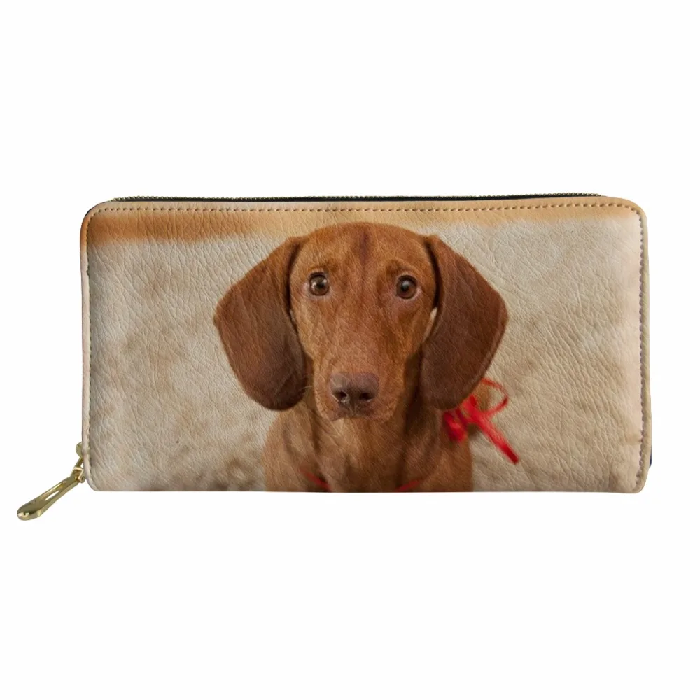 Coloranimal PU Leather Wallets Fashion Casual Credit Card Holder Wallet Cute Animal Dog Dachshund Pattern Women Men Long Purse | Багаж и