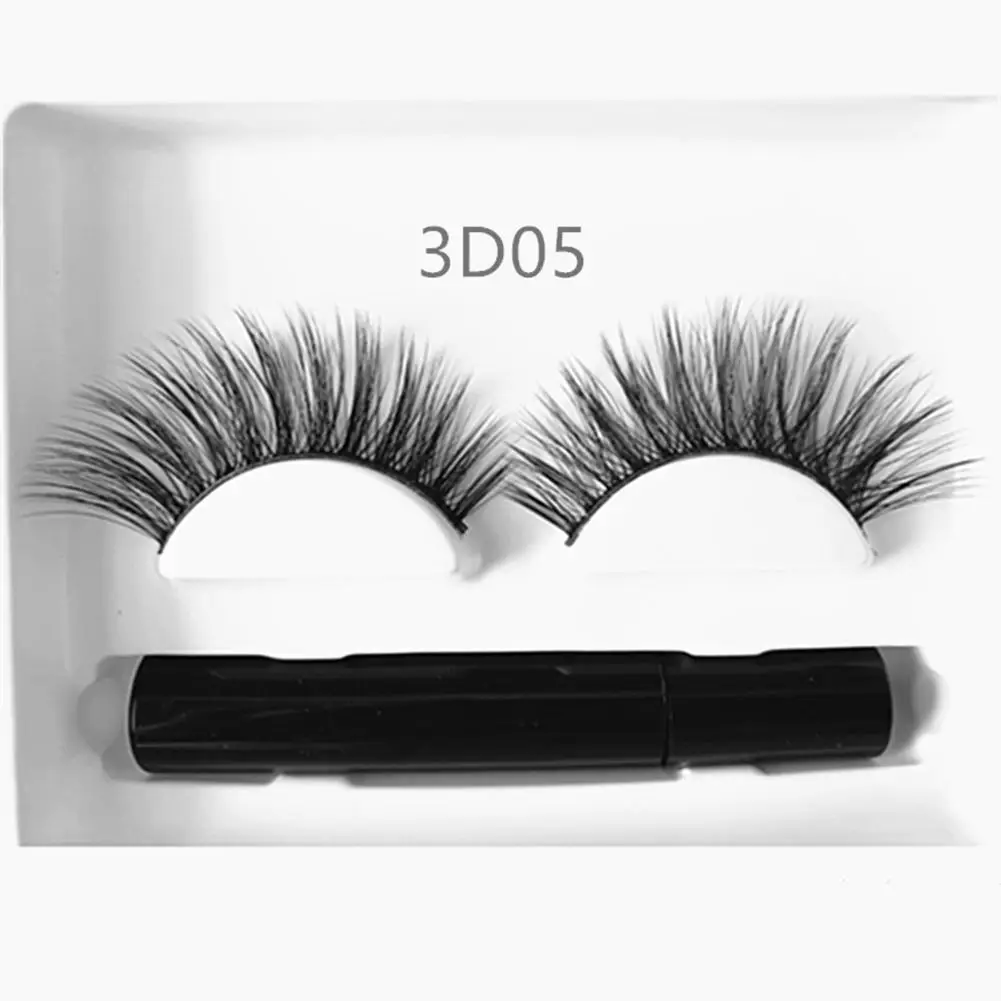 3D05 5ml Magnetic Eyeliner With False Eyelashes Set Gel Free Self- Adhesive Waterproof Liquid Eyeliner Makeup Set Natural Eyelashes - Цвет: 3D05