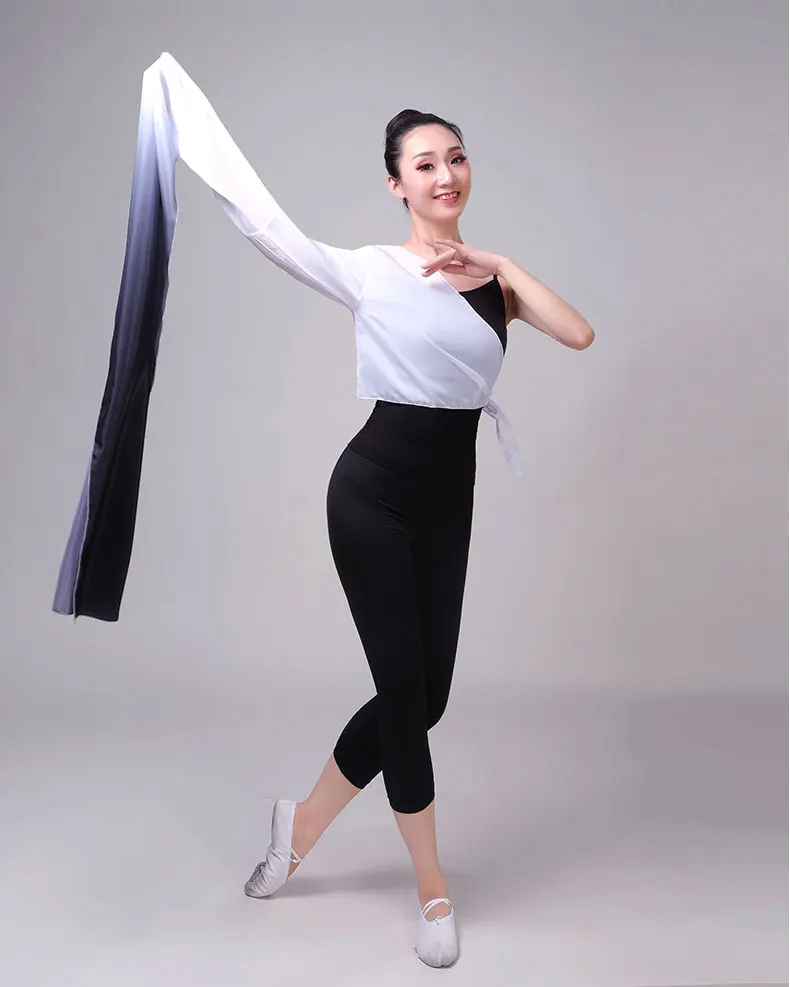 Костюмы Hanfu с рукавами воланами китайские танцевальные Топы Янко женские