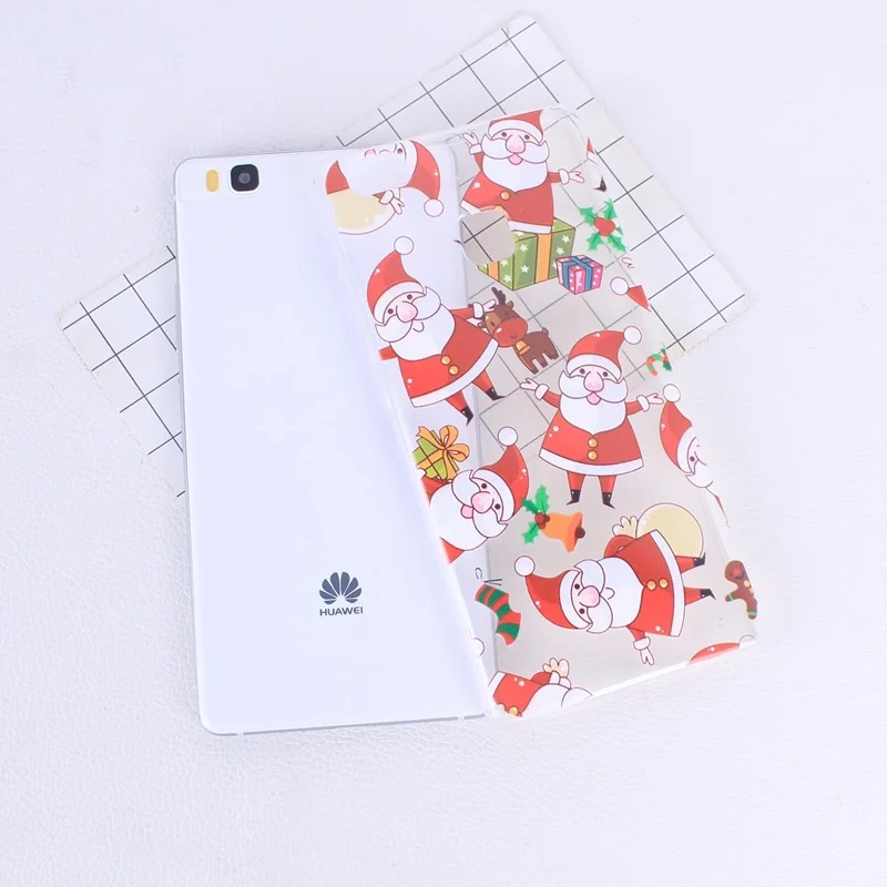 Веселый Чехол для телефона с рождественским рисунком Huawei P9 Lite P8 P10 милый ТПУ