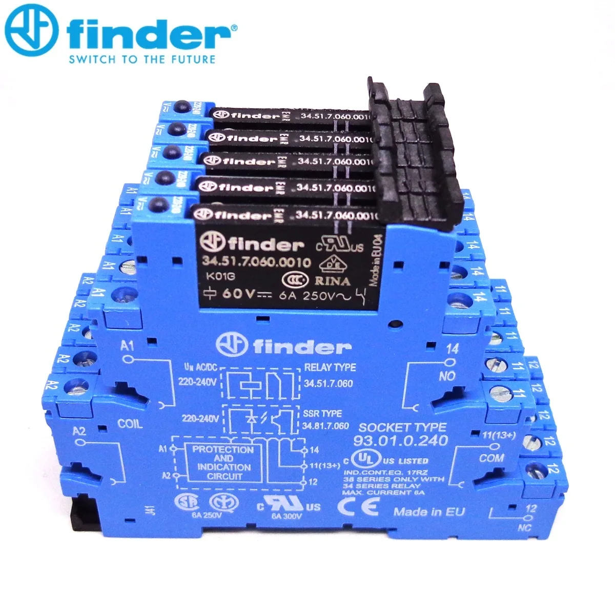 

finder original relay 38.51.0.240.0060 (34.51.7.060.0010+93.01.0.240) 220-240V 230VAC/DC Finder Wafer relay Slim Relay