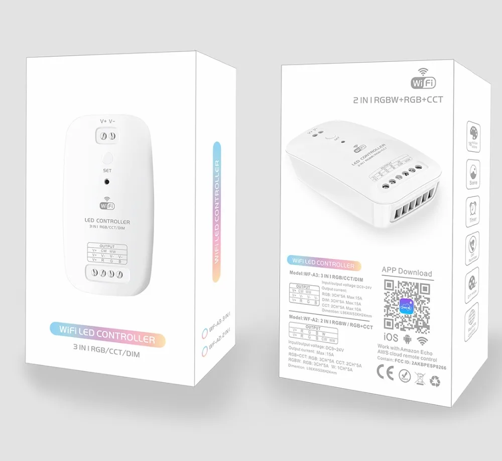 RGBW + CCT светодиодный контроллер Wi Fi DC9V 24V Беспроводной дистанционный выключатель