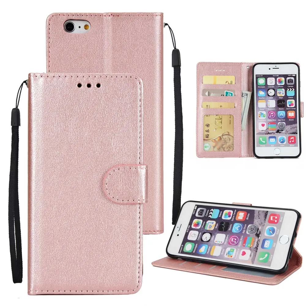 rose gold Для iPhone 7 6S Plus SE чехол для iPhone 11 Pro PU кожаный чехол-кошелек с подставкой откидная крышка для iPhone X XS XR XS MAX розовое золото - Цвет: rose gold